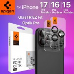 (2 Pack) กระจกกันรอย เลนส์กล้อง SPIGEN GlasTR EZ Fit Optik PRO สำหรับ iPhone 17 / 16 / 15 / Pro / Pro Max
